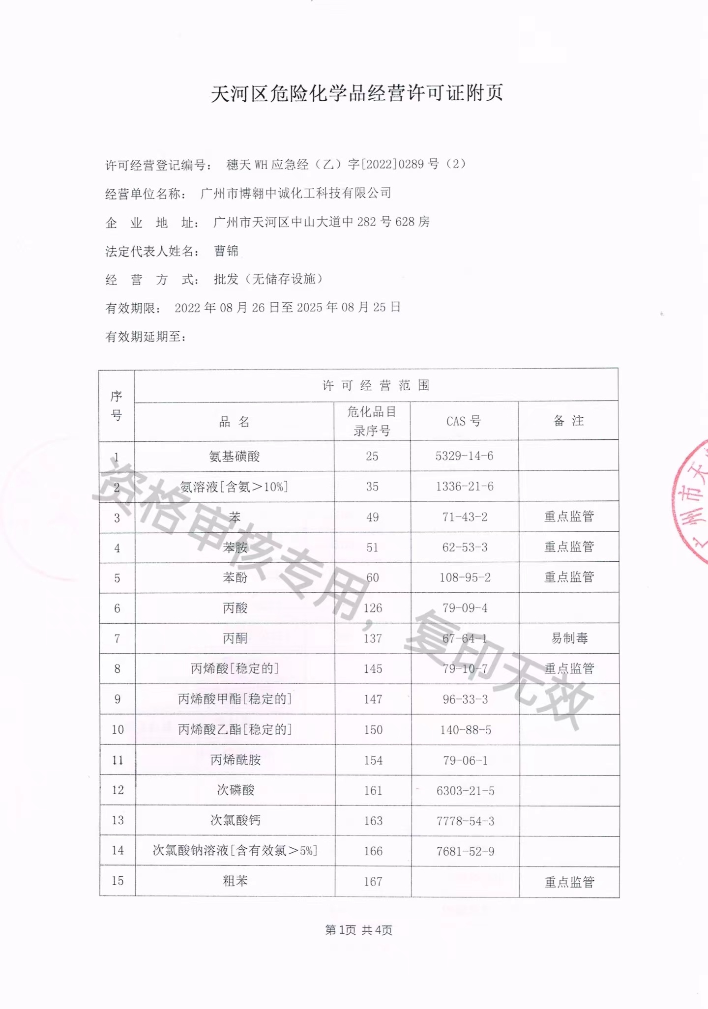 公司危化品經(jīng)營范圍1